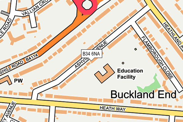B34 6NA map - OS OpenMap – Local (Ordnance Survey)