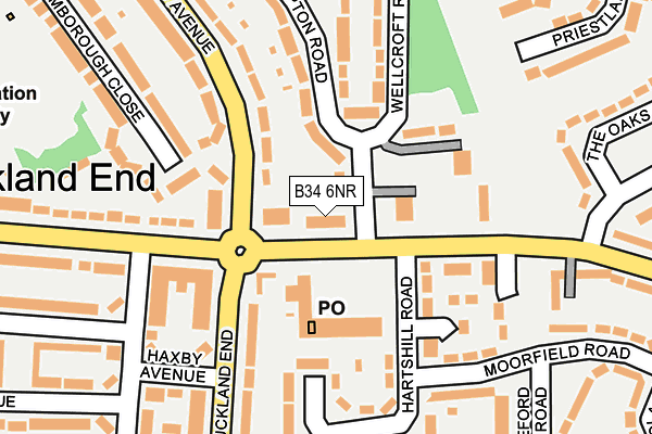 B34 6NR map - OS OpenMap – Local (Ordnance Survey)