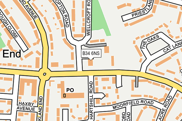 B34 6NS map - OS OpenMap – Local (Ordnance Survey)