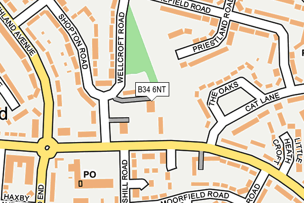 B34 6NT map - OS OpenMap – Local (Ordnance Survey)