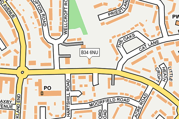 B34 6NU map - OS OpenMap – Local (Ordnance Survey)