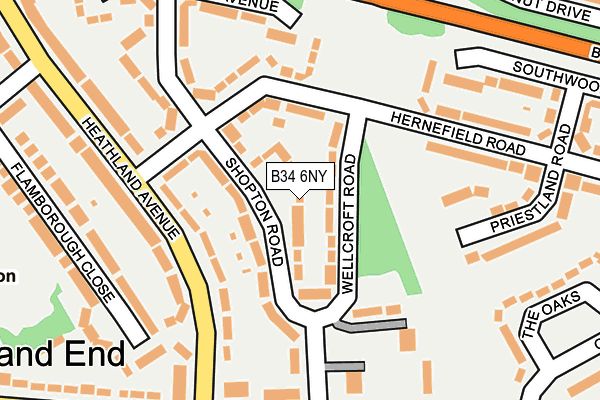 B34 6NY map - OS OpenMap – Local (Ordnance Survey)