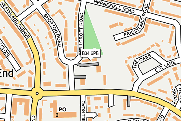 B34 6PB map - OS OpenMap – Local (Ordnance Survey)
