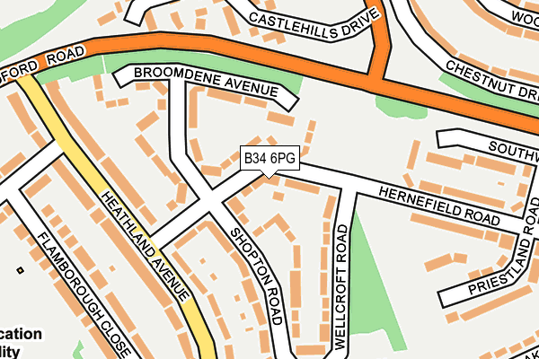 B34 6PG map - OS OpenMap – Local (Ordnance Survey)