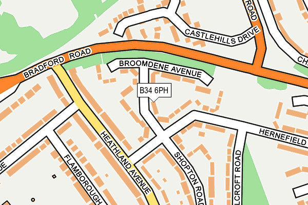 B34 6PH map - OS OpenMap – Local (Ordnance Survey)