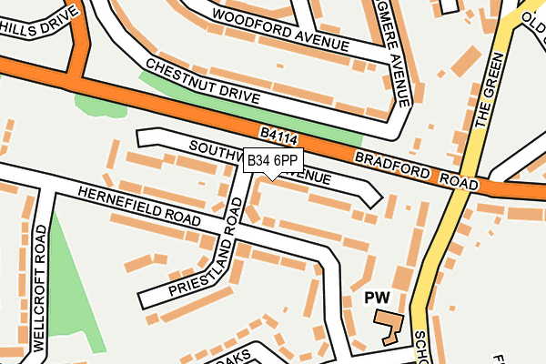 B34 6PP map - OS OpenMap – Local (Ordnance Survey)