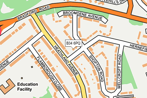 B34 6PQ map - OS OpenMap – Local (Ordnance Survey)