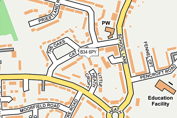 B34 6PY map - OS OpenMap – Local (Ordnance Survey)