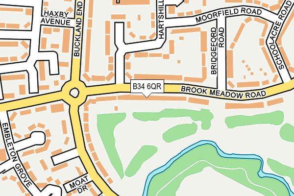 B34 6QR map - OS OpenMap – Local (Ordnance Survey)