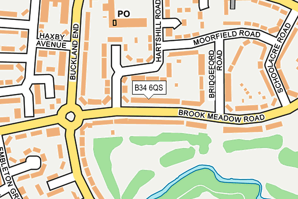 B34 6QS map - OS OpenMap – Local (Ordnance Survey)