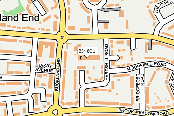 B34 6QU map - OS OpenMap – Local (Ordnance Survey)