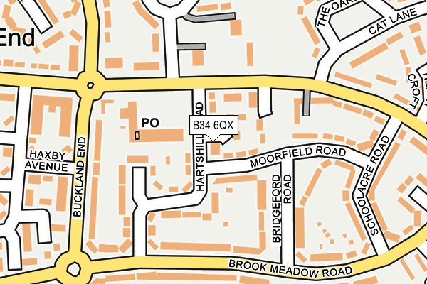 B34 6QX map - OS OpenMap – Local (Ordnance Survey)