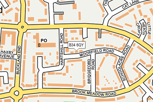 B34 6QY map - OS OpenMap – Local (Ordnance Survey)