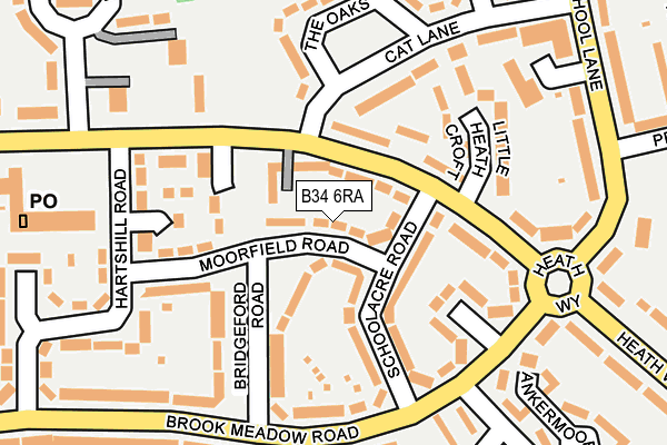 B34 6RA map - OS OpenMap – Local (Ordnance Survey)