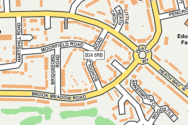 B34 6RB map - OS OpenMap – Local (Ordnance Survey)