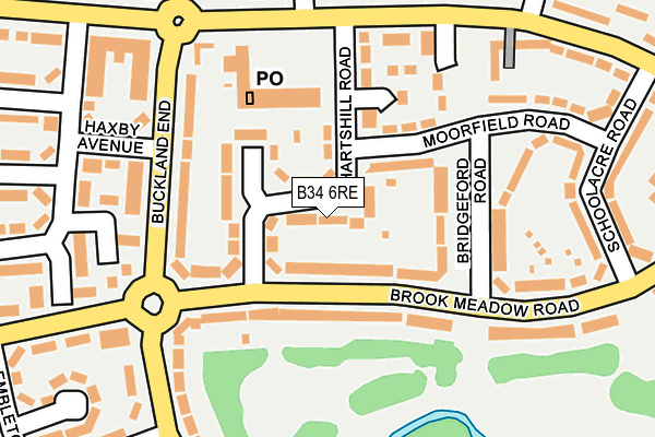 B34 6RE map - OS OpenMap – Local (Ordnance Survey)