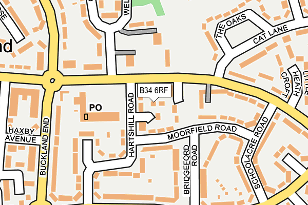 B34 6RF map - OS OpenMap – Local (Ordnance Survey)