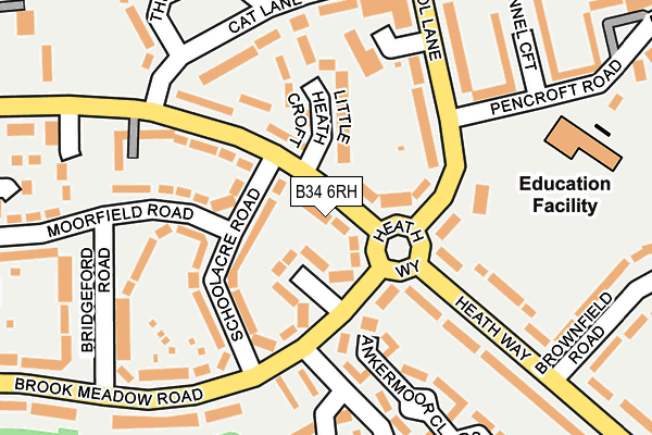 B34 6RH map - OS OpenMap – Local (Ordnance Survey)
