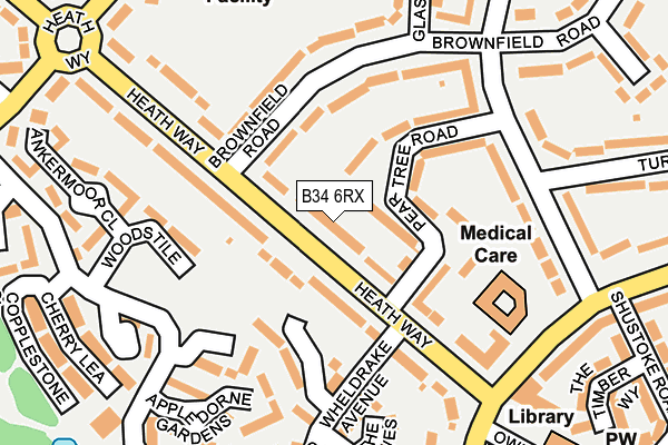 B34 6RX map - OS OpenMap – Local (Ordnance Survey)