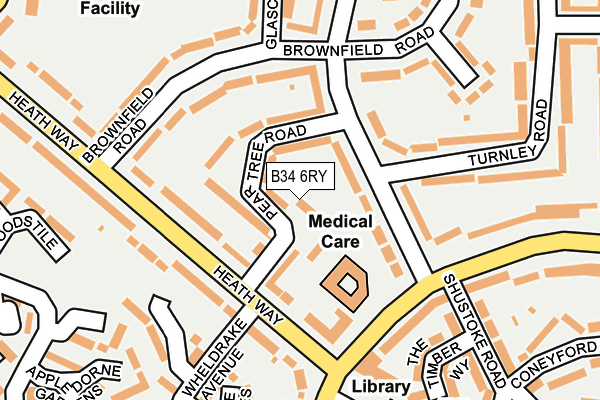 B34 6RY map - OS OpenMap – Local (Ordnance Survey)