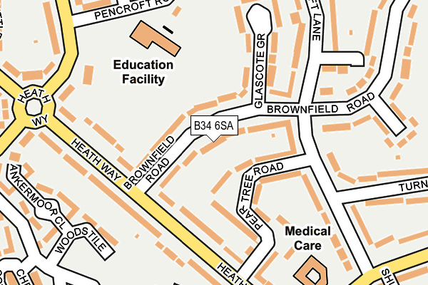 B34 6SA map - OS OpenMap – Local (Ordnance Survey)