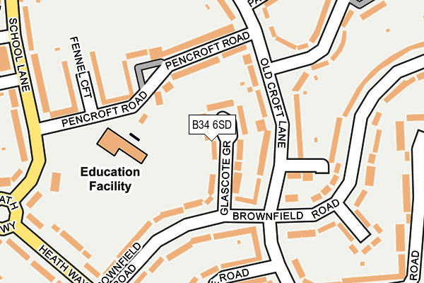 B34 6SD map - OS OpenMap – Local (Ordnance Survey)