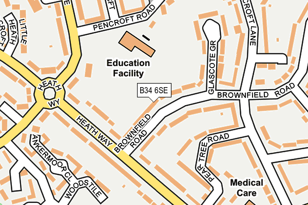 B34 6SE map - OS OpenMap – Local (Ordnance Survey)