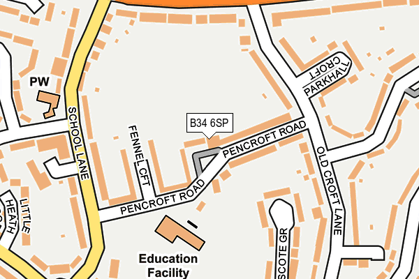 B34 6SP map - OS OpenMap – Local (Ordnance Survey)