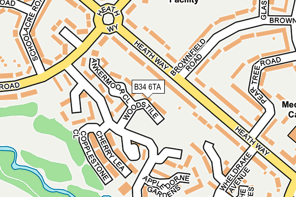 B34 6TA map - OS OpenMap – Local (Ordnance Survey)