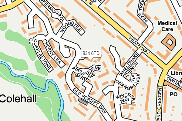 B34 6TD map - OS OpenMap – Local (Ordnance Survey)