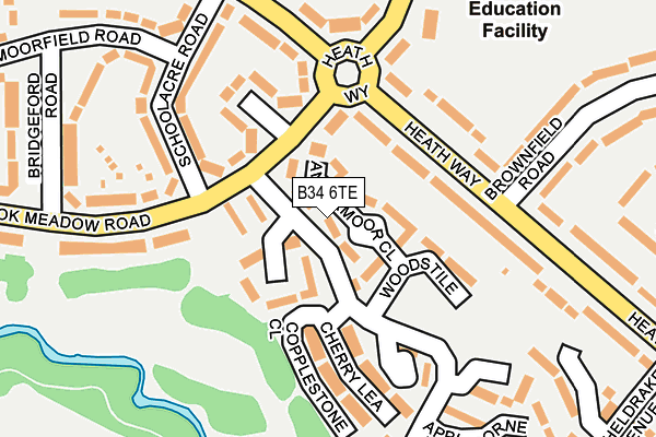 B34 6TE map - OS OpenMap – Local (Ordnance Survey)