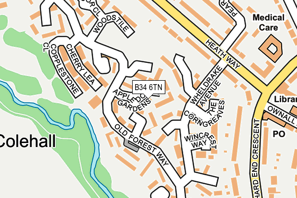 B34 6TN map - OS OpenMap – Local (Ordnance Survey)