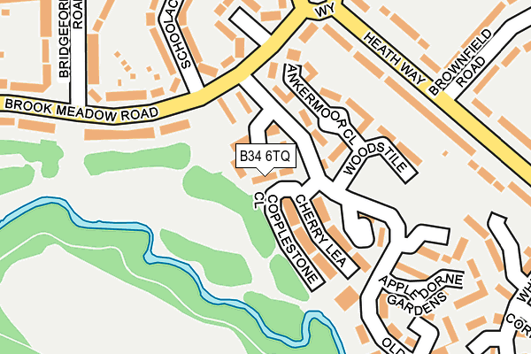 B34 6TQ map - OS OpenMap – Local (Ordnance Survey)