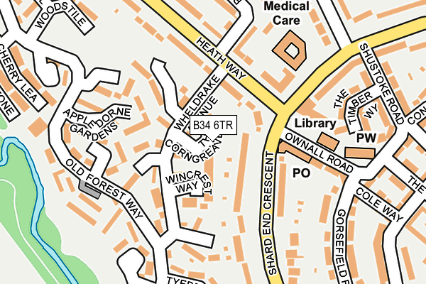B34 6TR map - OS OpenMap – Local (Ordnance Survey)
