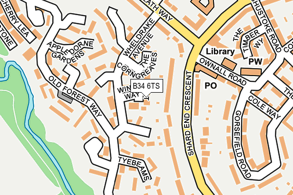 B34 6TS map - OS OpenMap – Local (Ordnance Survey)