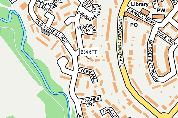 B34 6TT map - OS OpenMap – Local (Ordnance Survey)