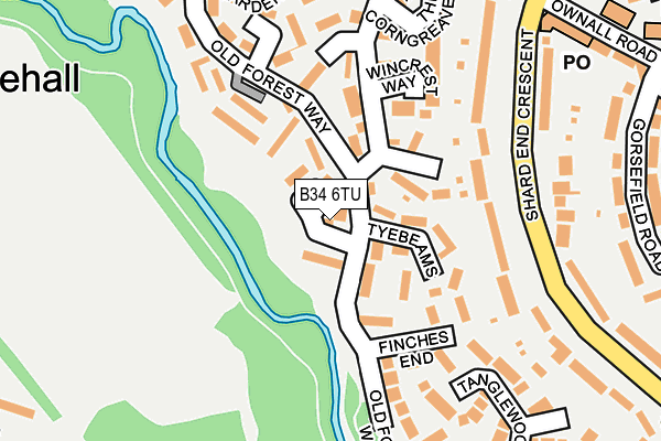 B34 6TU map - OS OpenMap – Local (Ordnance Survey)