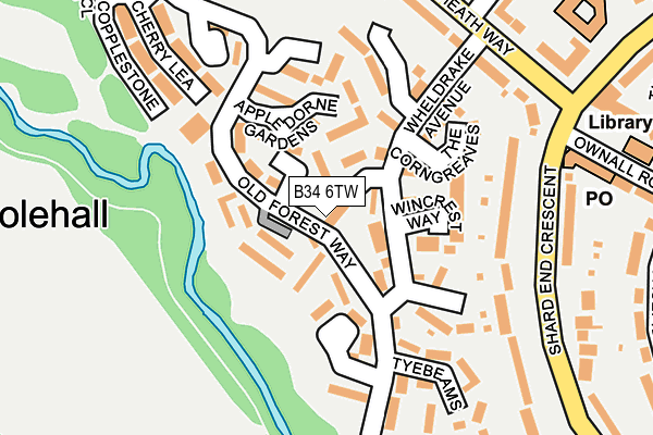 B34 6TW map - OS OpenMap – Local (Ordnance Survey)