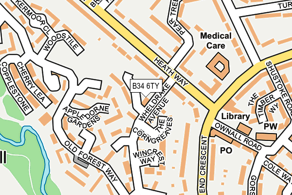 B34 6TY map - OS OpenMap – Local (Ordnance Survey)