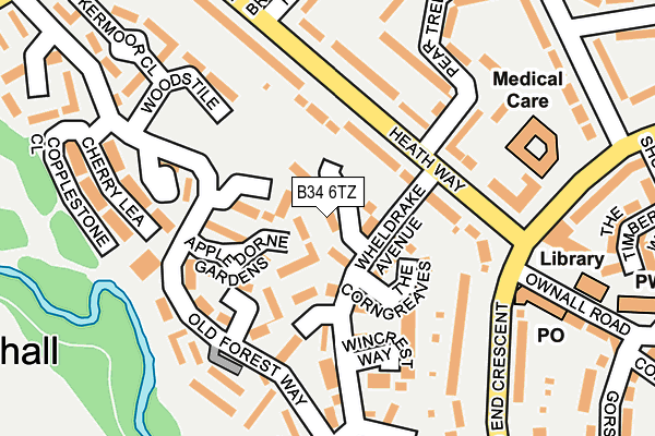 B34 6TZ map - OS OpenMap – Local (Ordnance Survey)