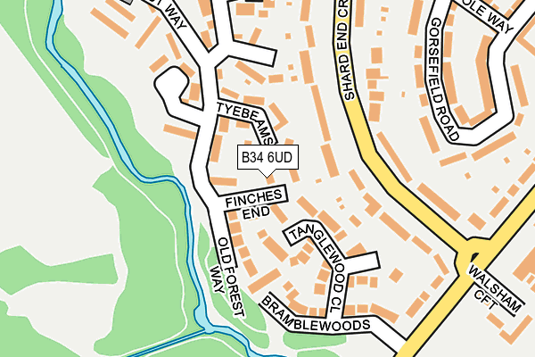 B34 6UD map - OS OpenMap – Local (Ordnance Survey)