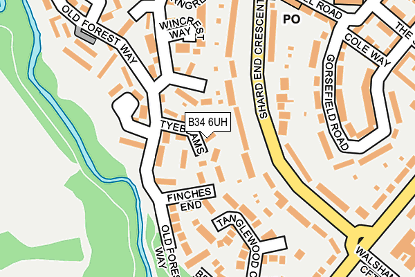 B34 6UH map - OS OpenMap – Local (Ordnance Survey)