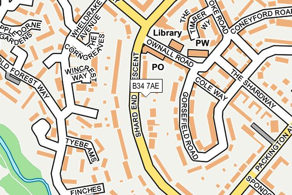 B34 7AE map - OS OpenMap – Local (Ordnance Survey)