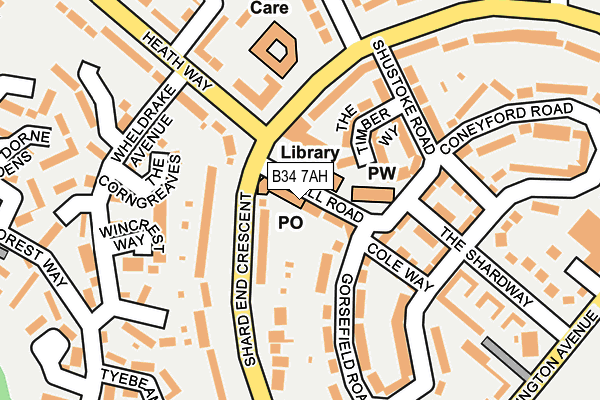 B34 7AH map - OS OpenMap – Local (Ordnance Survey)