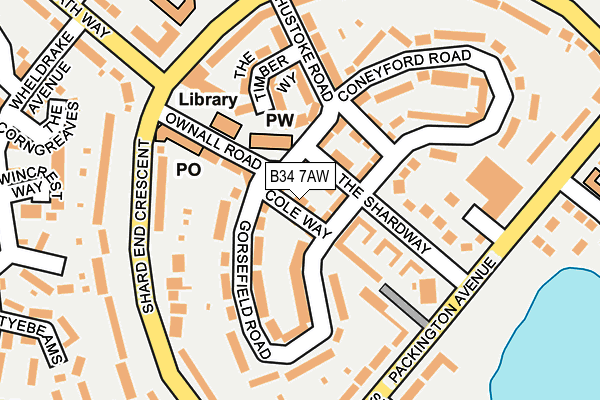 B34 7AW map - OS OpenMap – Local (Ordnance Survey)