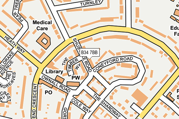 B34 7BB map - OS OpenMap – Local (Ordnance Survey)