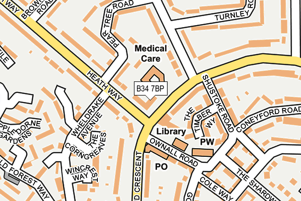 B34 7BP map - OS OpenMap – Local (Ordnance Survey)