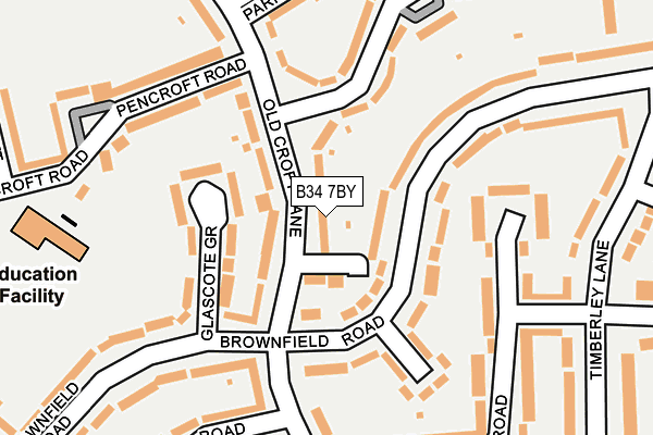 B34 7BY map - OS OpenMap – Local (Ordnance Survey)