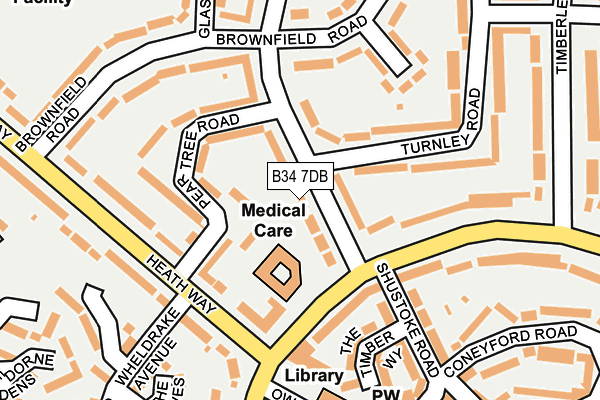 B34 7DB map - OS OpenMap – Local (Ordnance Survey)