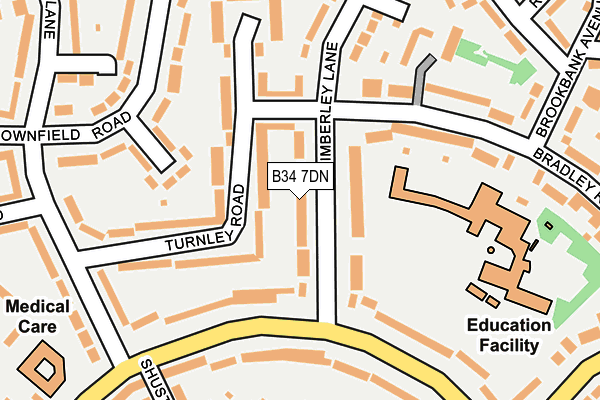 B34 7DN map - OS OpenMap – Local (Ordnance Survey)